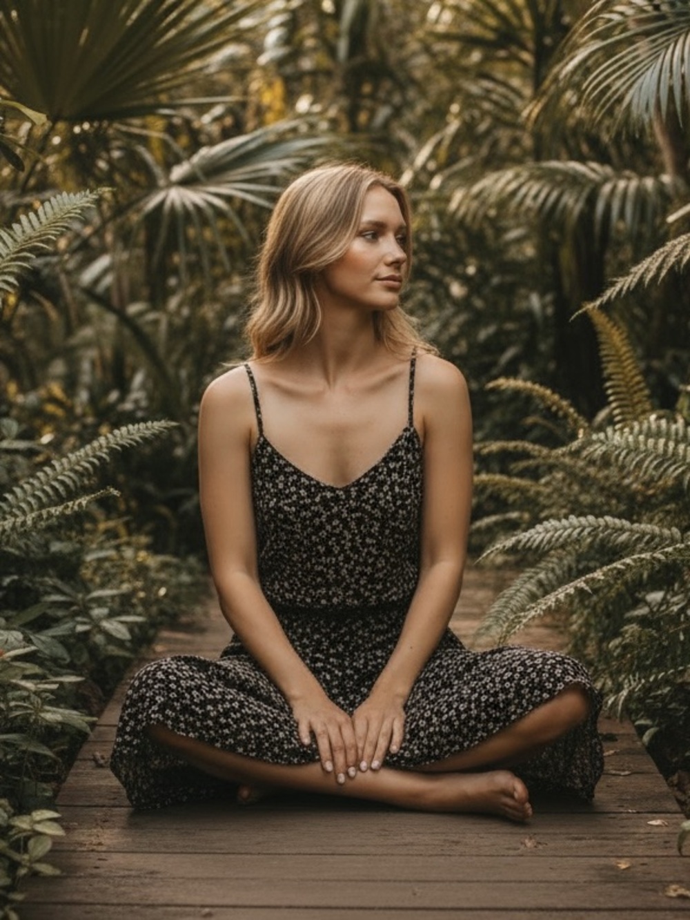 Papaya Black Floral Mini Dress